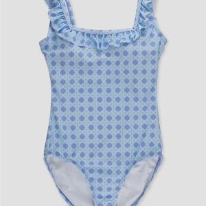 Ruffle Butts Light Blue Patterned One Piece